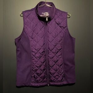 Made For Life Purple Women's Quilted Vest Zip Up Size XL